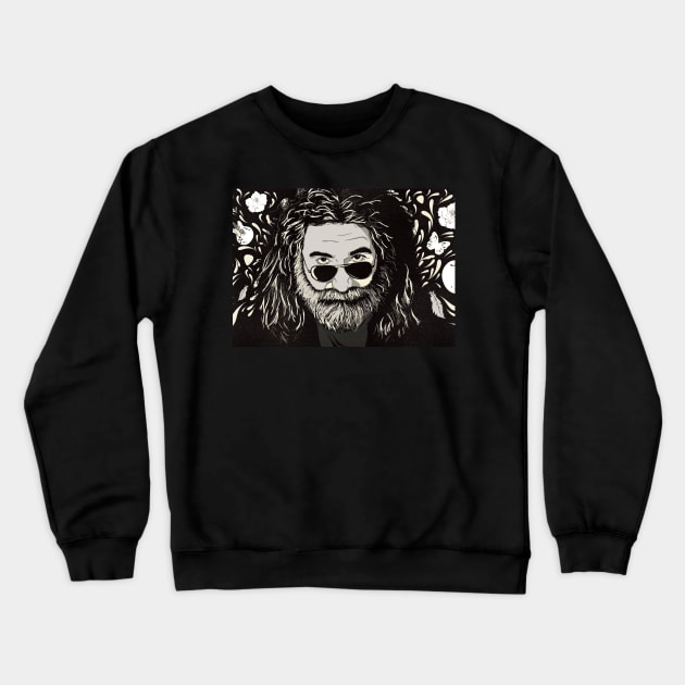 The Legend Of Jerry Garcia Crewneck Sweatshirt by Christo Malabi